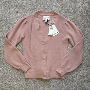 Industry republic pink rose beige cardigan sweater xs
